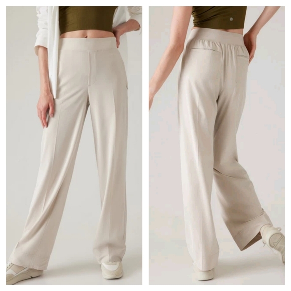 ATHLETA Brooklyn Heights High Rise Pull-On Wide Trouser Pants 658449Size 14 - Picture 1 of 7